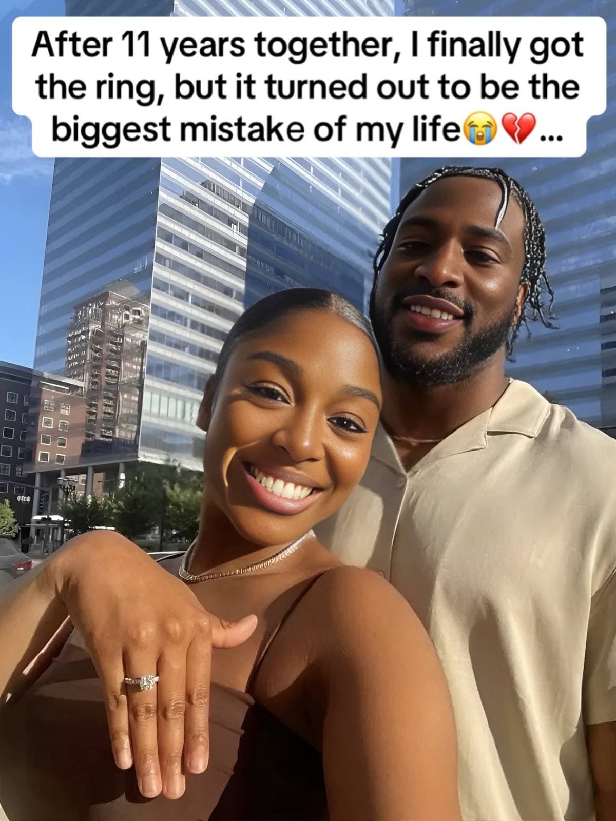 Slide 1: After 11 years together, I finally got
the ring, but it turned out to be the
biggest mistake of my life 😭💔...