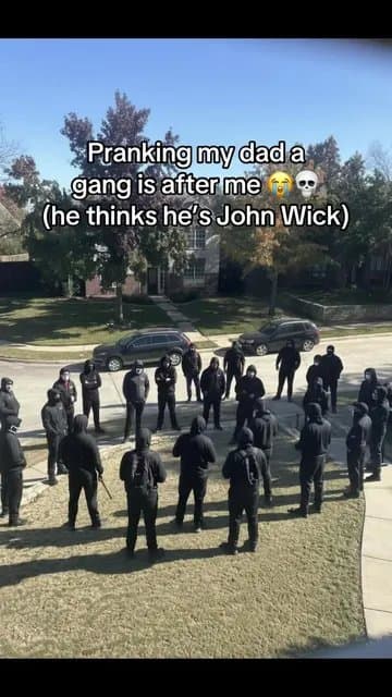 Pranking my dad a
gang is after me 😭💀
(he thinks he's John Wick)