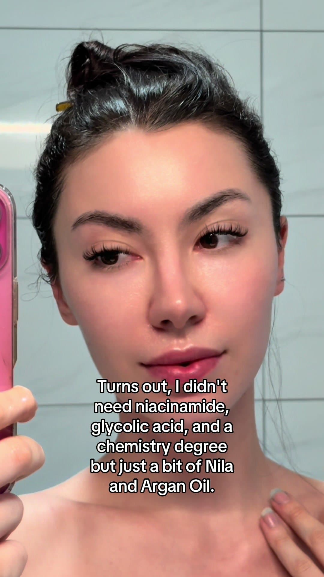 Turns out, I didn't
need niacinamide,
glycolic acid, and a
chemistry degree
but …