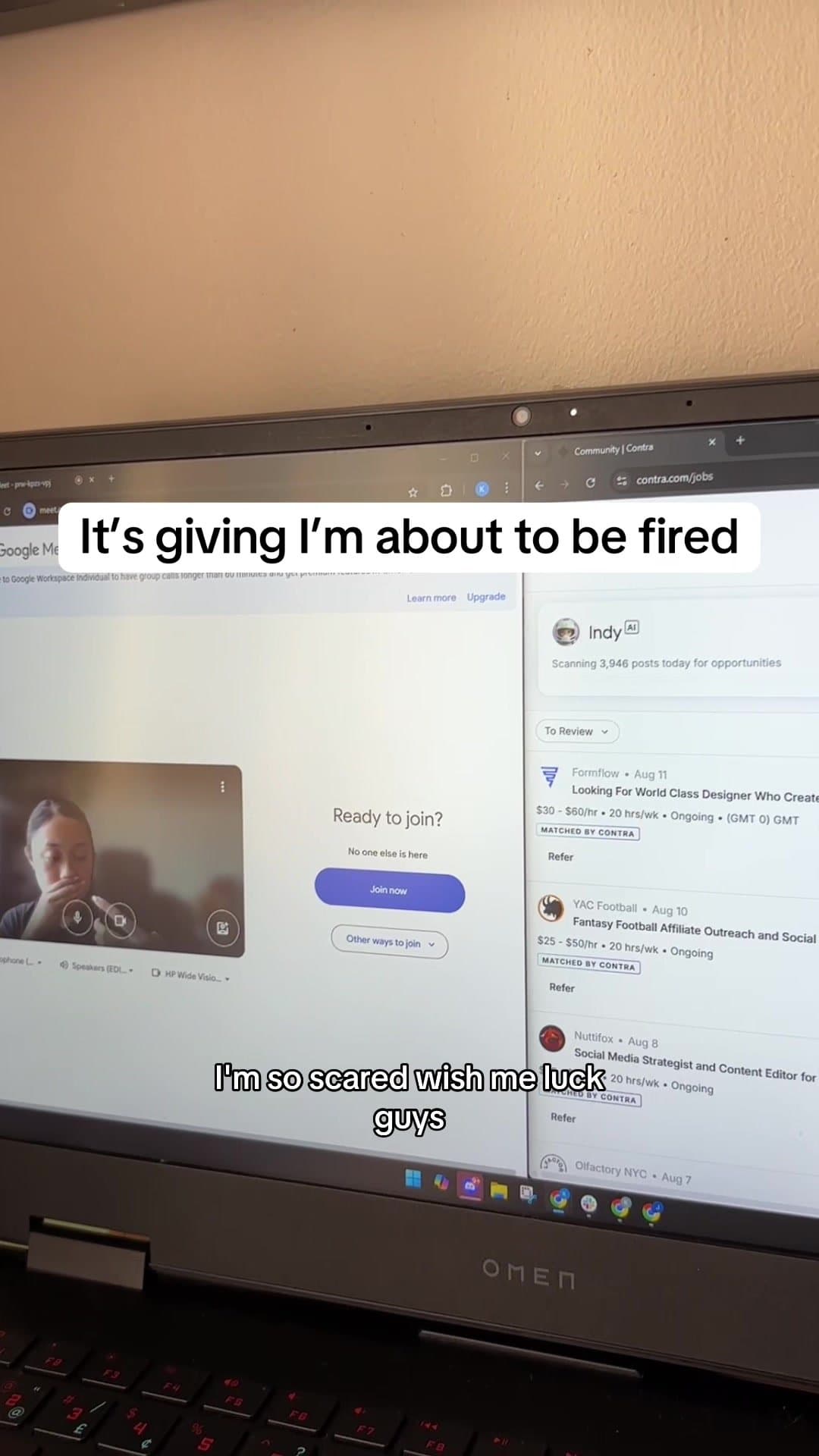 It's giving I'm about to be fired

my boss just asked me to hop on a quick work …