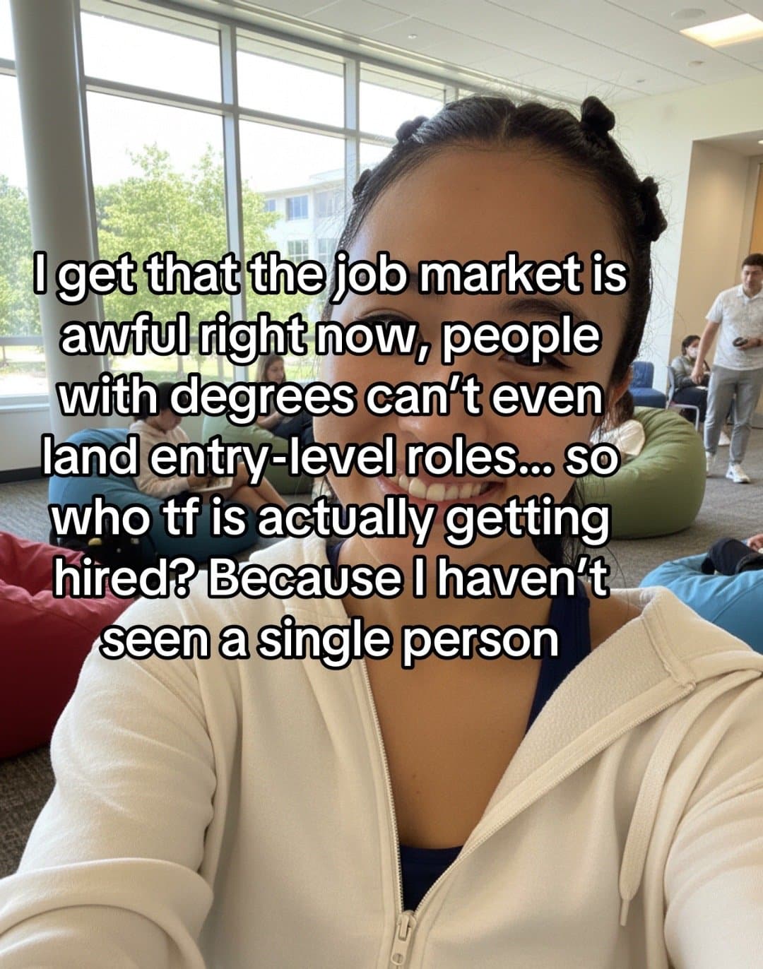 I get that the job market is
awful right now, people
with degrees can't even
lan…