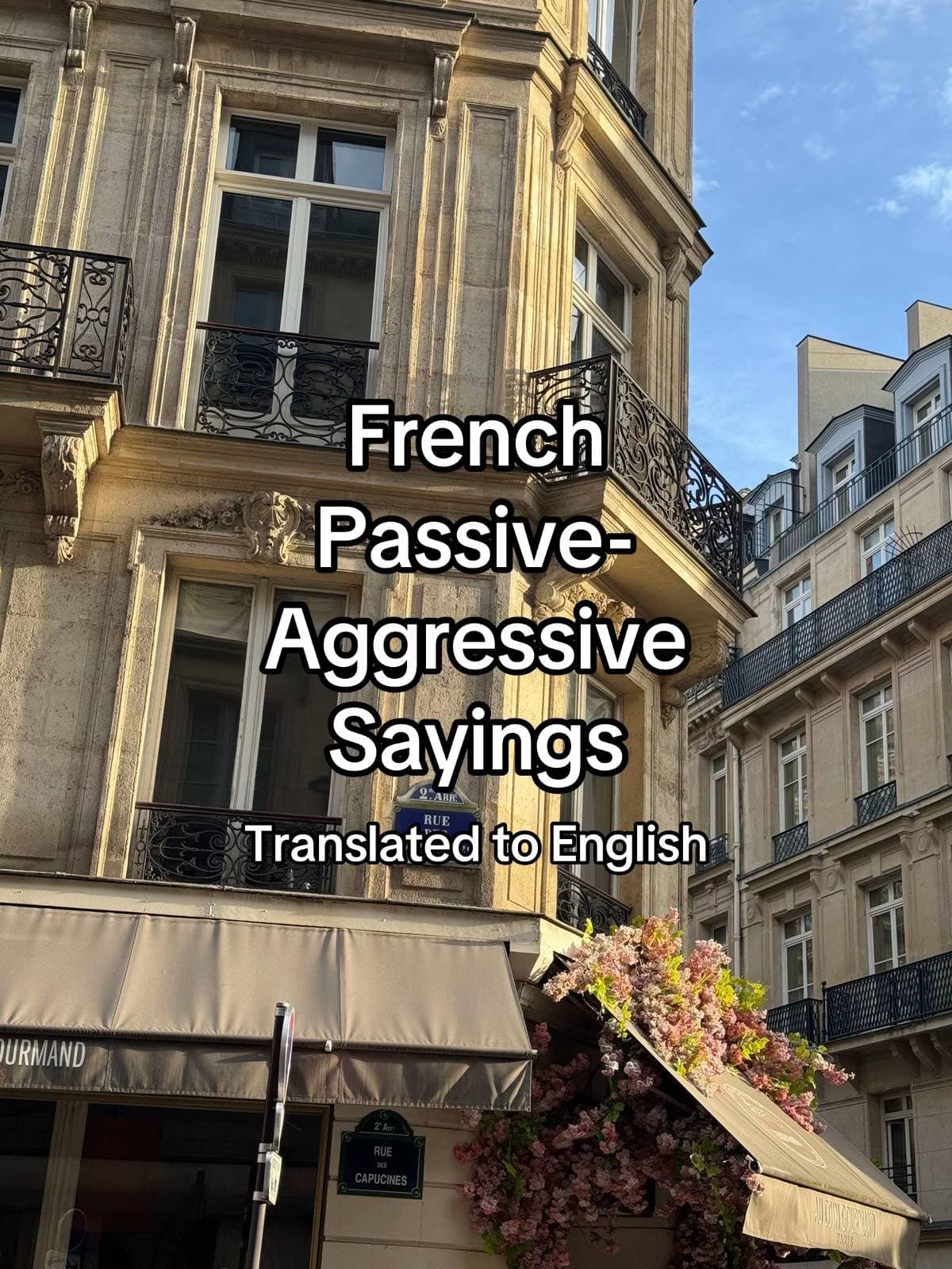 French
Passive-
Aggressive
Sayings
Translated to English
