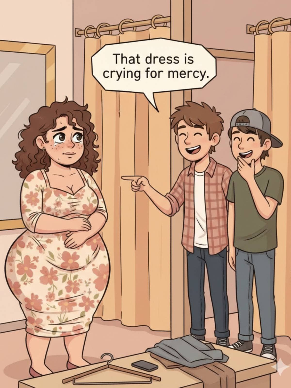 That dress is 
crying for mercy.