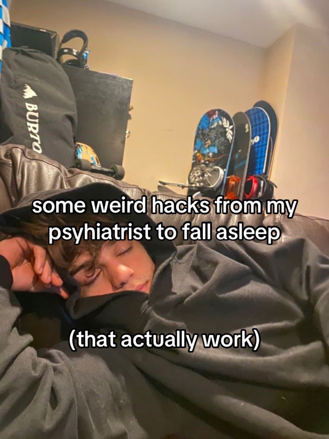 Sleep with your feet outside the blanket
it helps your body cool down faster, wh…