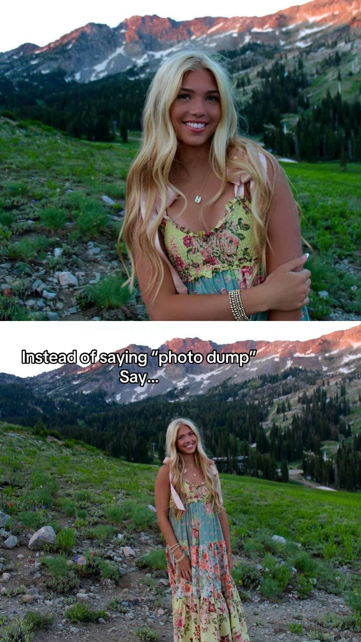 Instead of saying "photo dump"
Say...