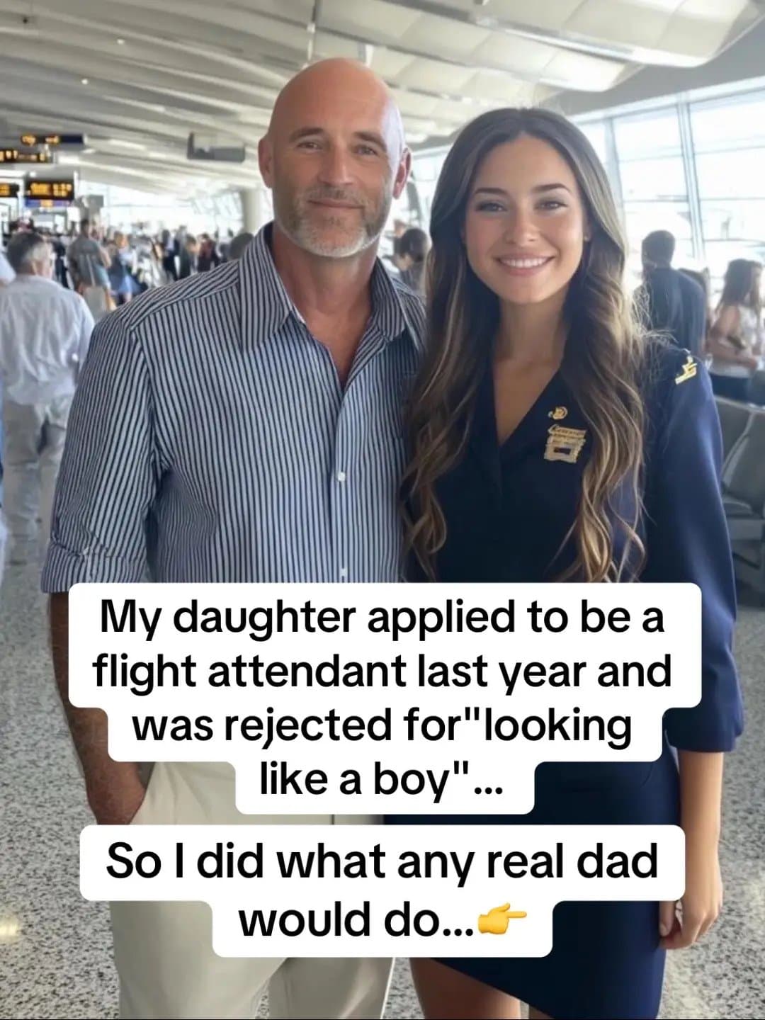 My daughter applied to be a
flight attendant last year and
was rejected for "loo…