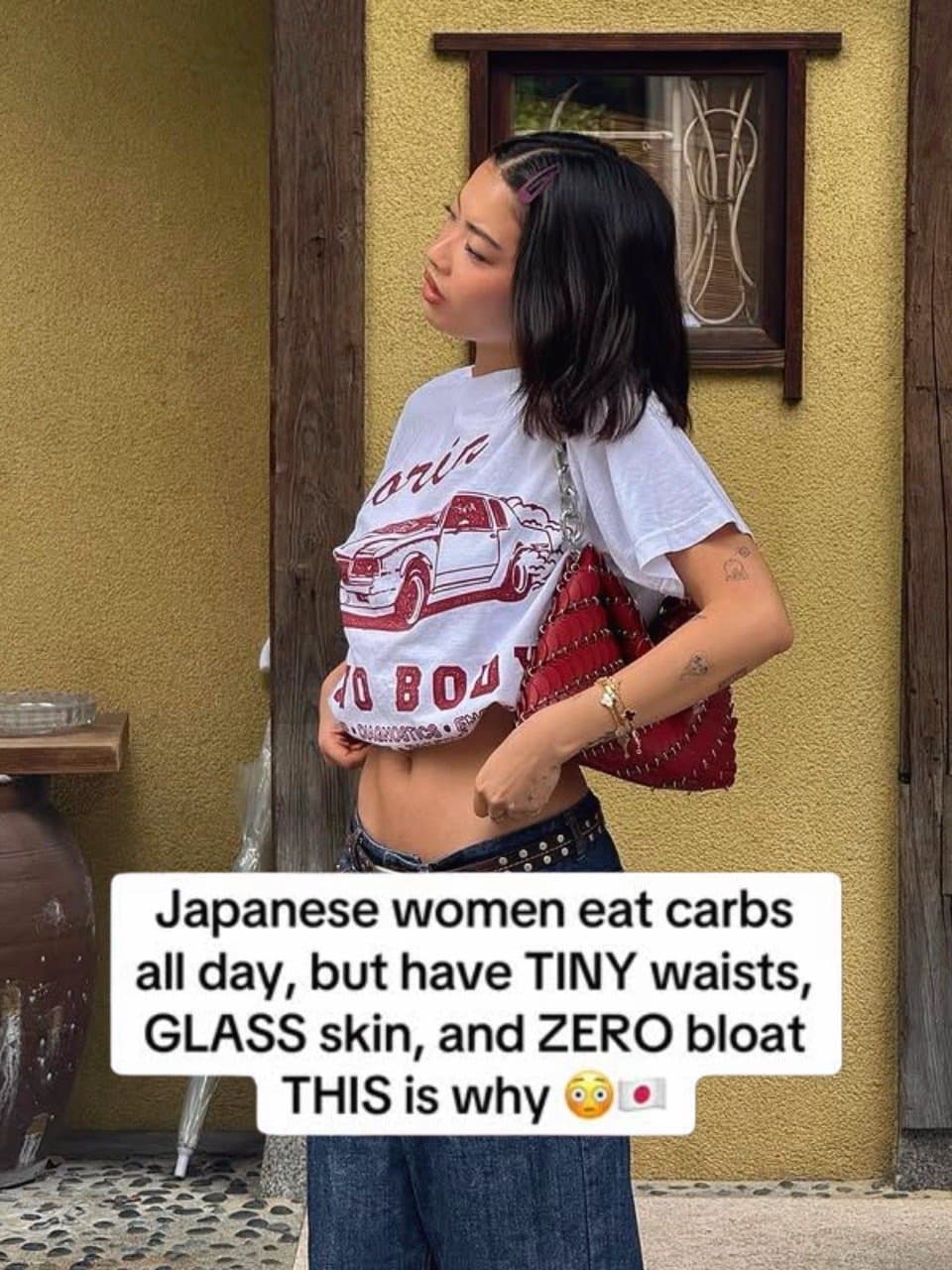Japanese women eat carbs
all day, but have TINY
waists, GLASS skin, and
ZERO blo…