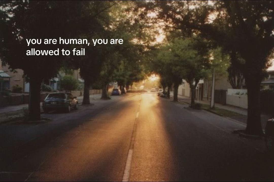 you are human, you are
allowed to fail