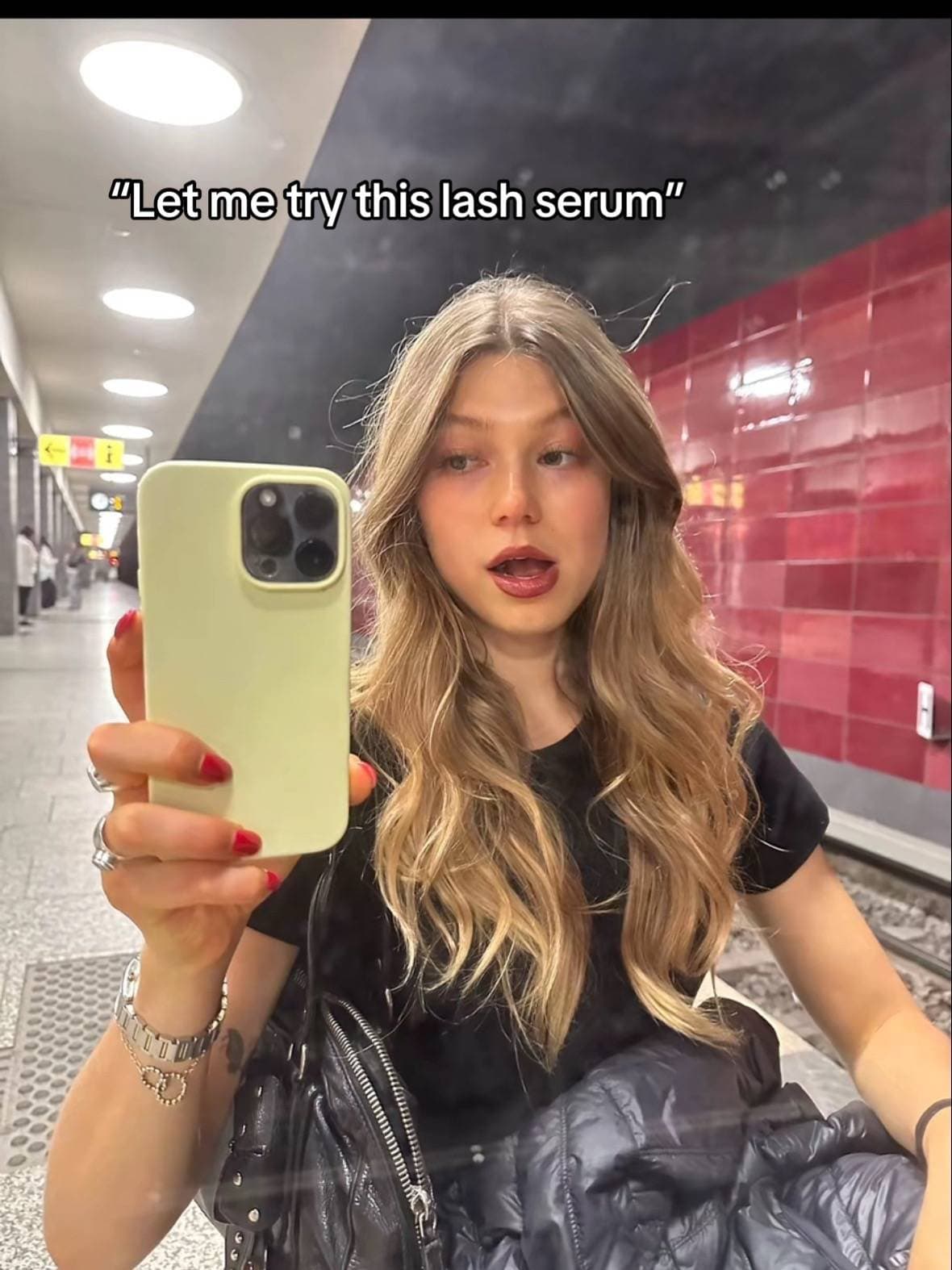 "Let me try this lash serum"