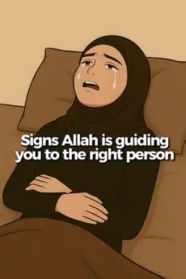 Allah is guiding you to the right
person. They bring you closer to
Allah. Your f…