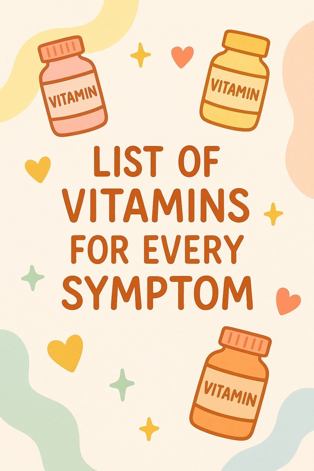 LIST OF
VITAMINS
FOR EVERY
SYMPTOM