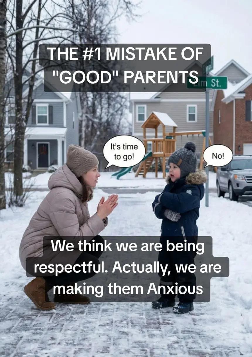 THE #1 MISTAKE OF
'GOOD' PARENTS

It's time
to go!

No!

We think we are being
r…