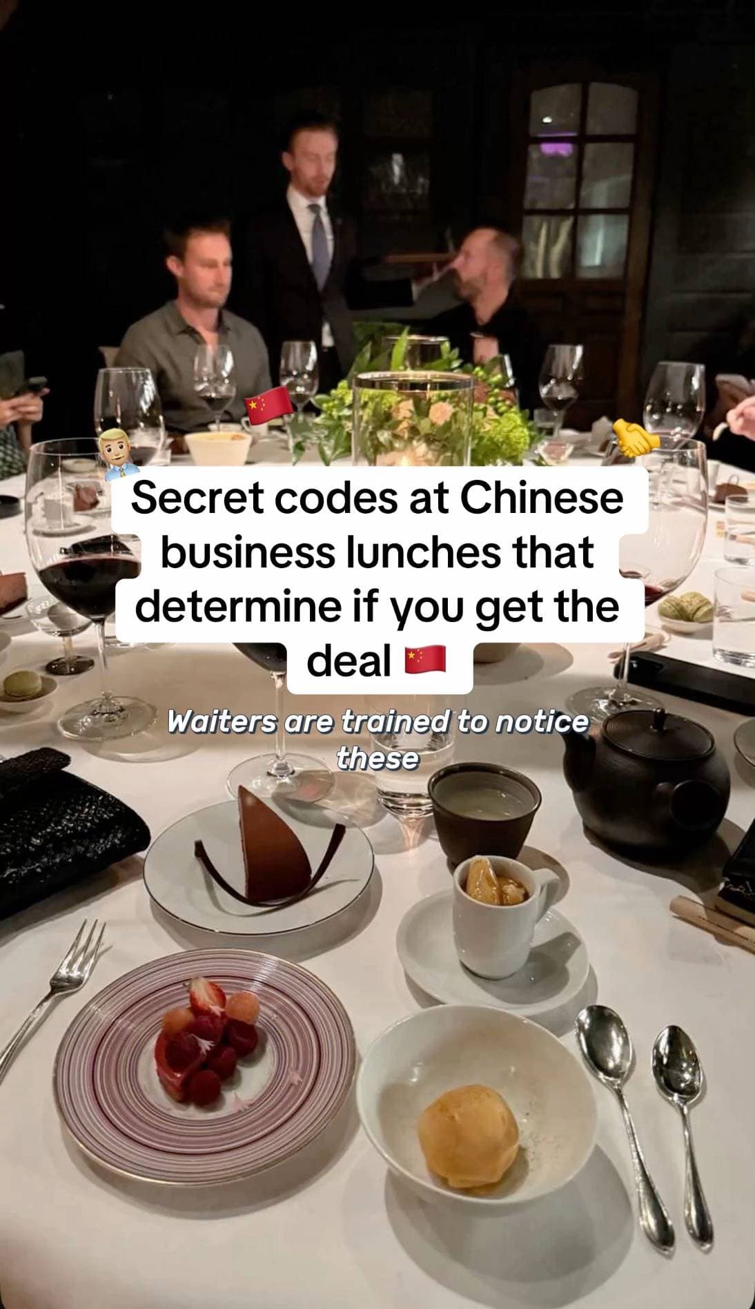 Secret codes at Chinese
business lunches that
determine if you get the
deal 🇨🇳…