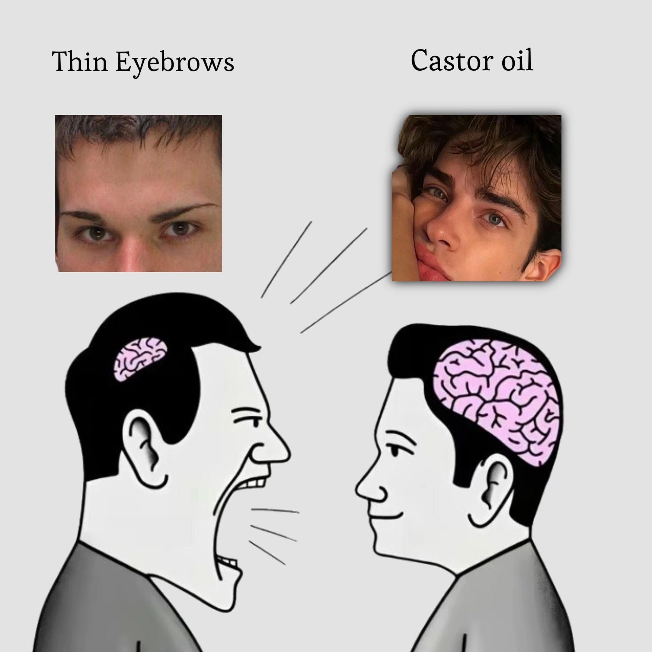 Thin Eyebrows
Castor oil