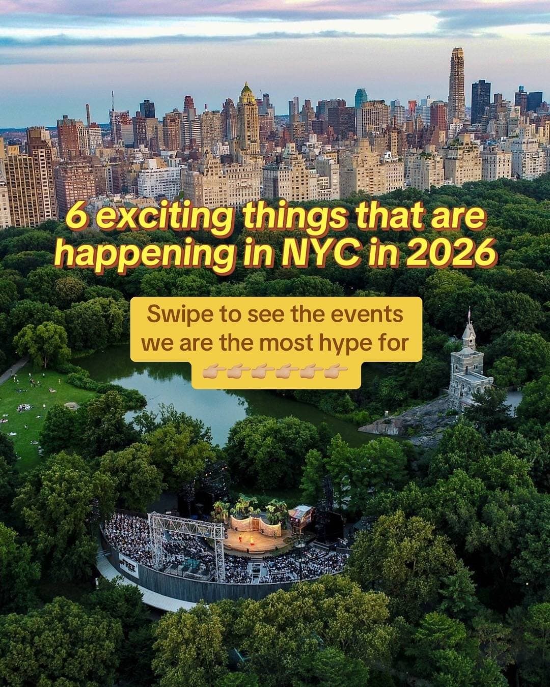 6 exciting things that are
happening in NYC in 2026

   Swipe to see the events
…