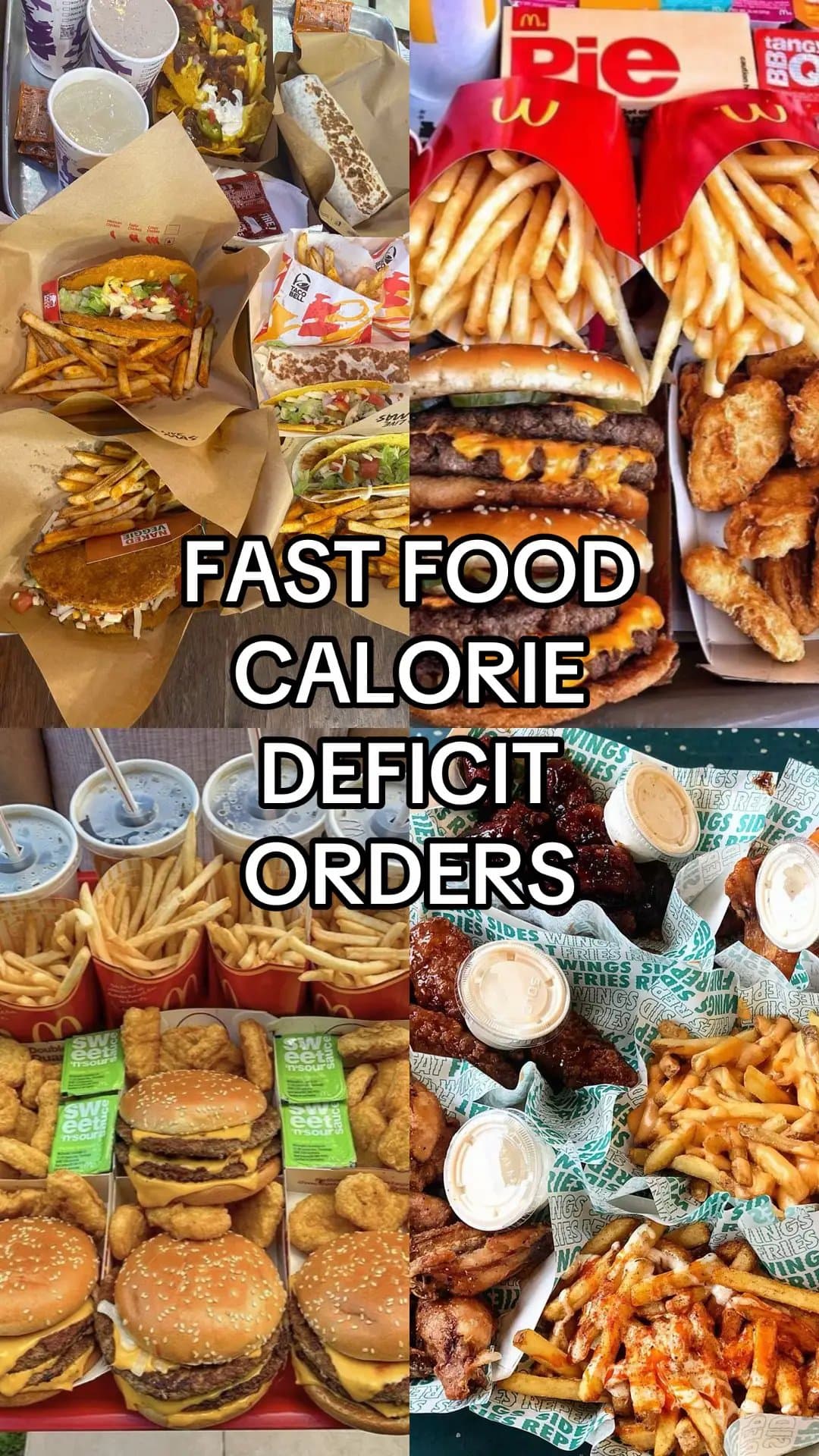 FAST FOOD
CALORIE
DEFICIT
ORDERS