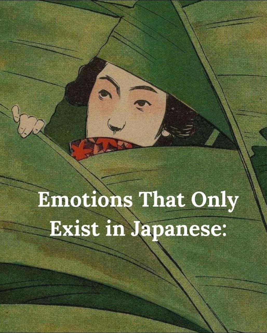 Emotions That Only
Exist in Japanese: