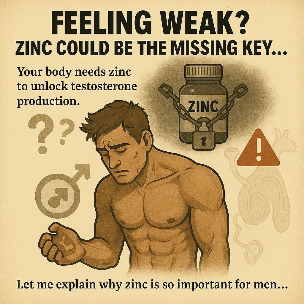 FEELING WEAK?
ZINC COULD BE THE MISSING KEY...
Your body needs zinc
to unlock te…