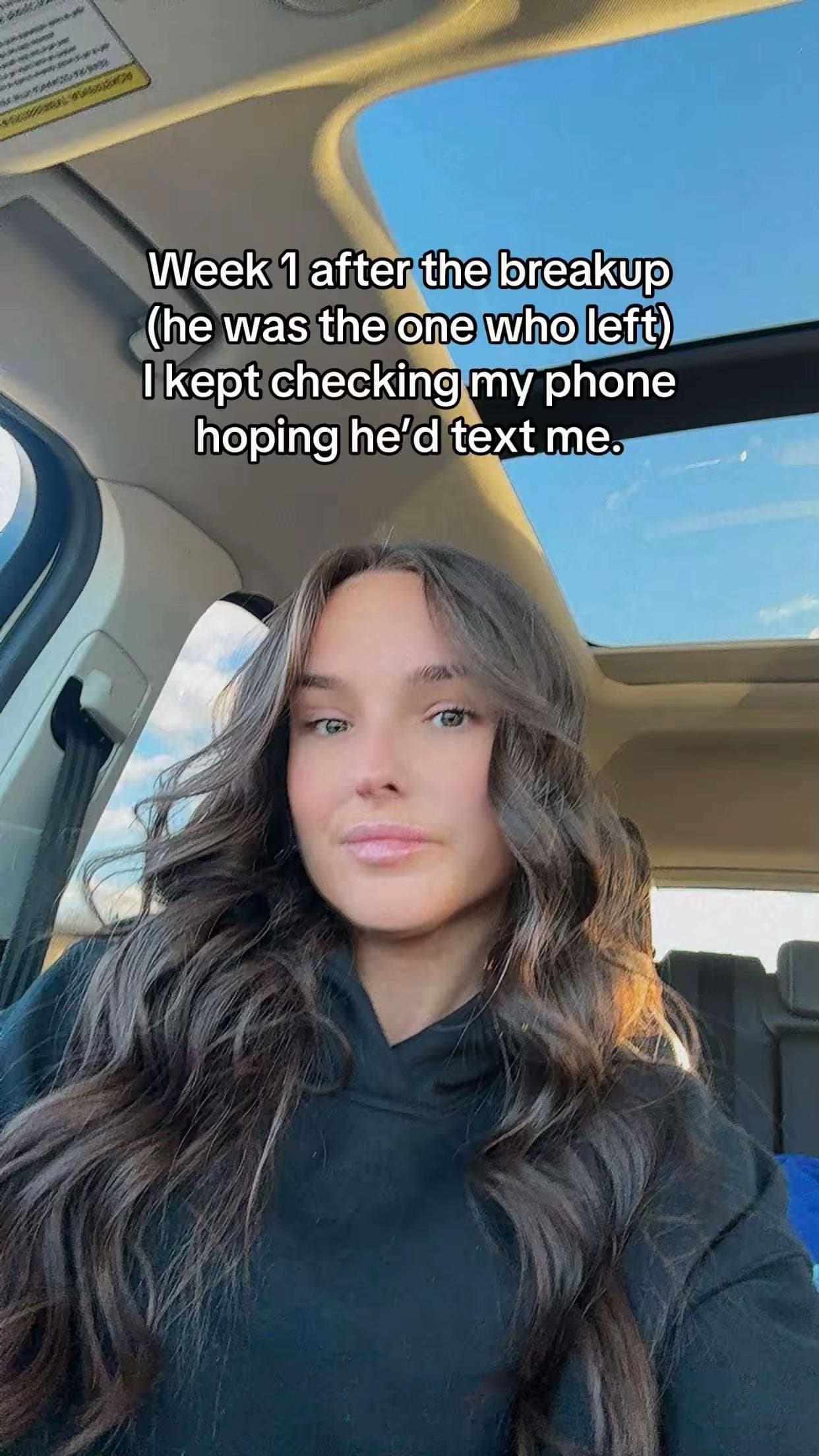 Week 1 after the breakup
(he was the one who left)
I kept checking my phone
hopi…