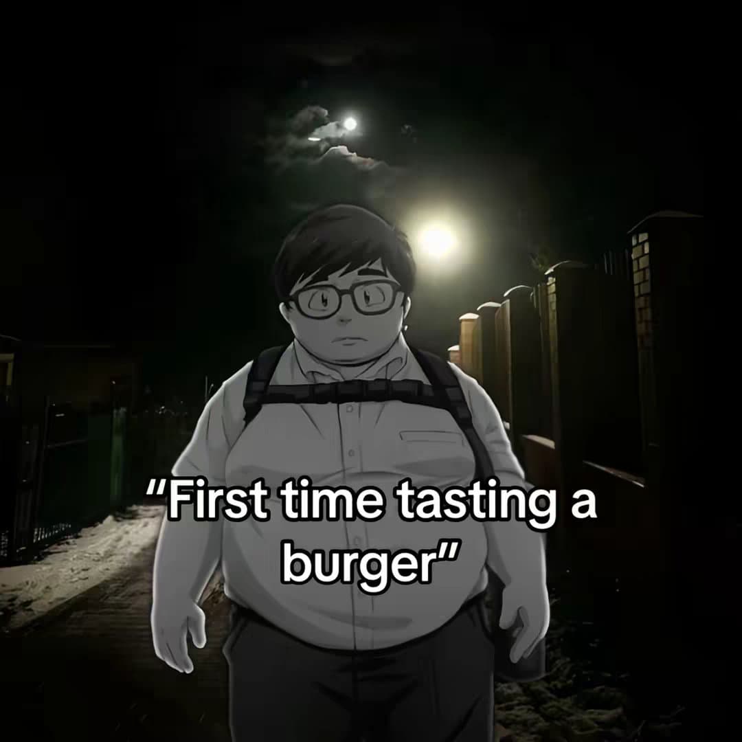 "First time tasting a
burger"
