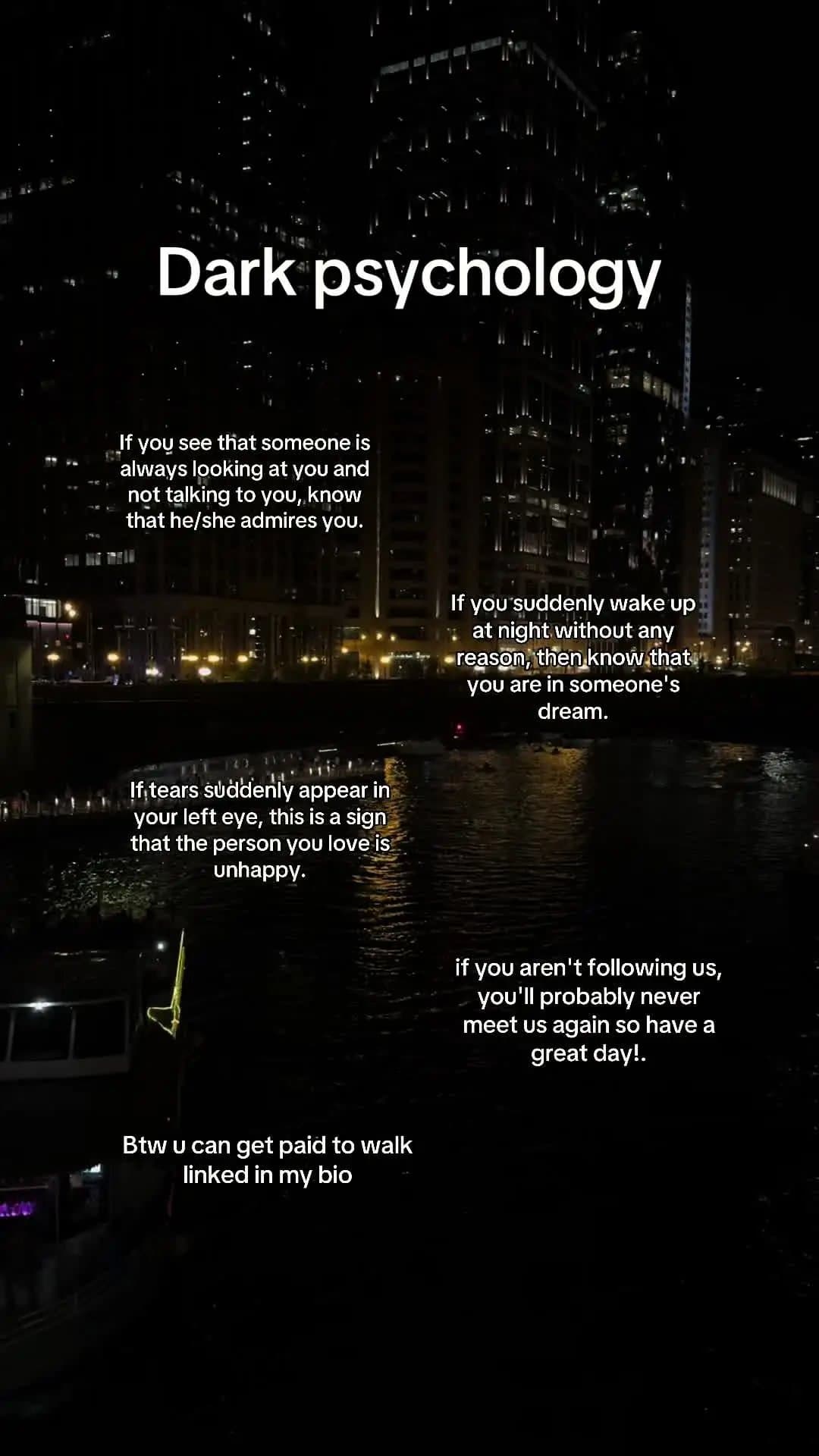 Dark psychology
If you see that someone is
always looking at you and
not talkin…