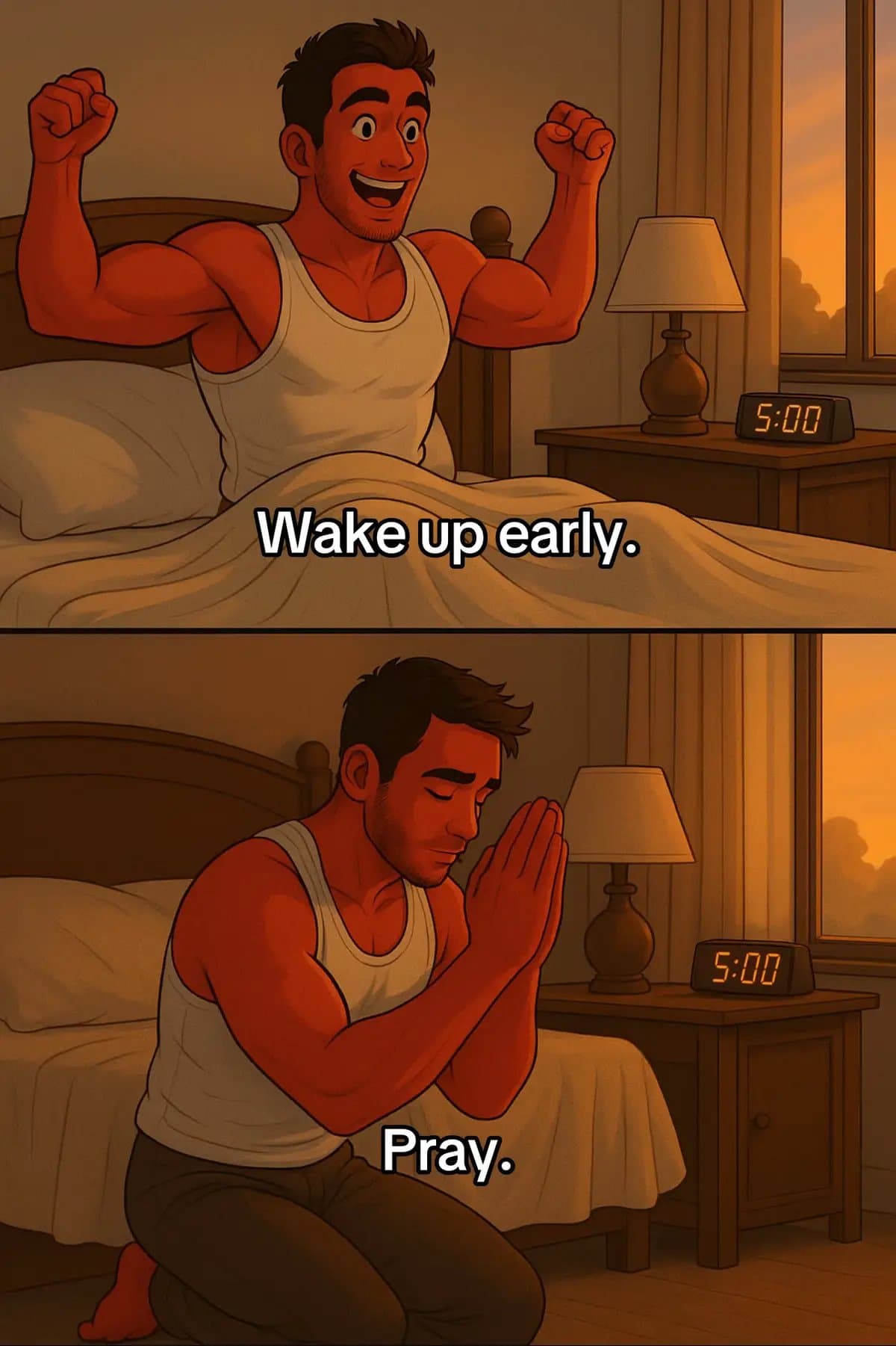 Wake up early.
Pray.