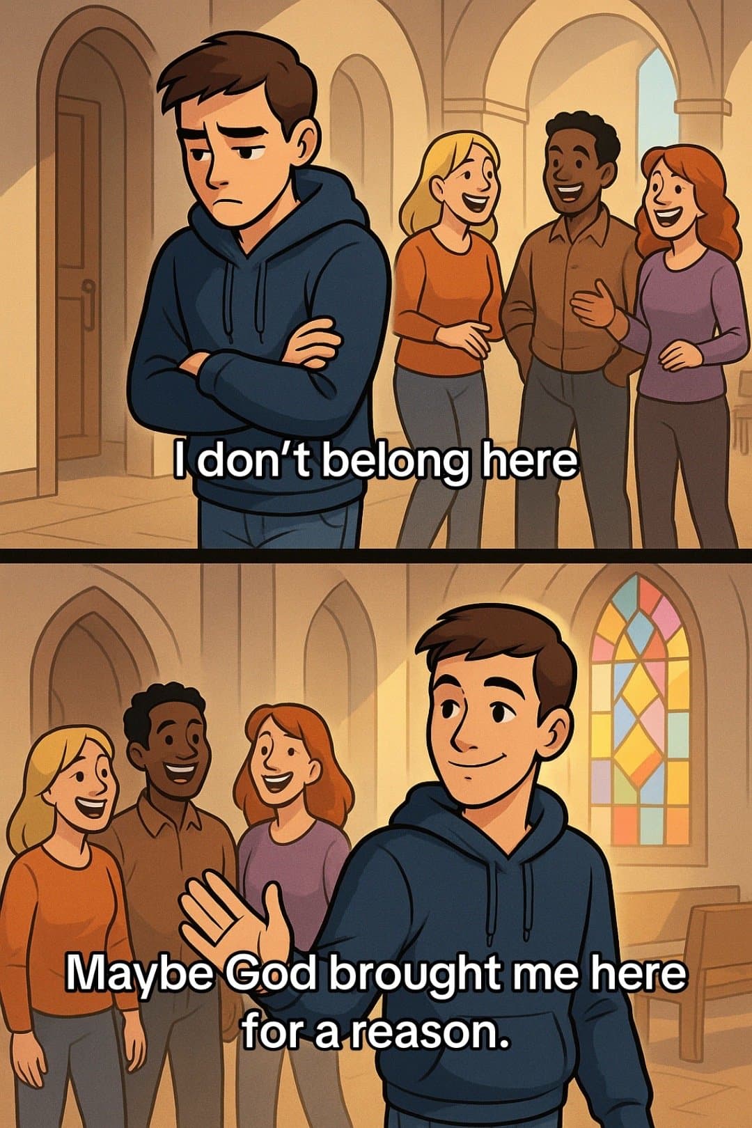 I don't belong here
Maybe God brought me here for a reason.