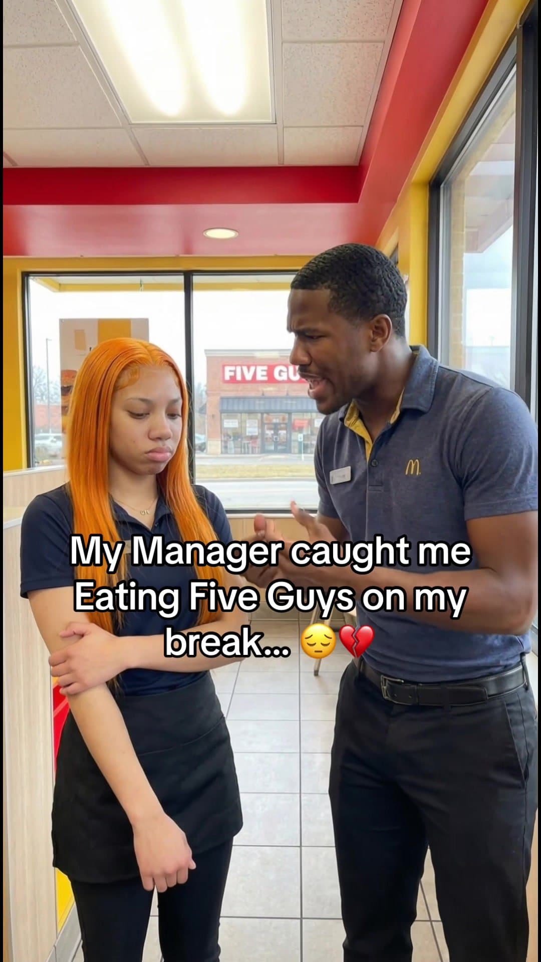 My Manager caught me
Eating Five Guys on my
break... ππ