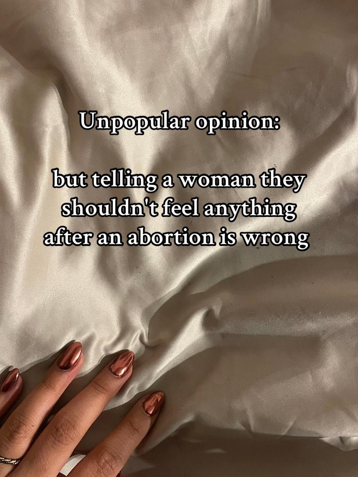 Unpopular opinion:
but telling a woman they
shouldn't feel anything
after an ab…
