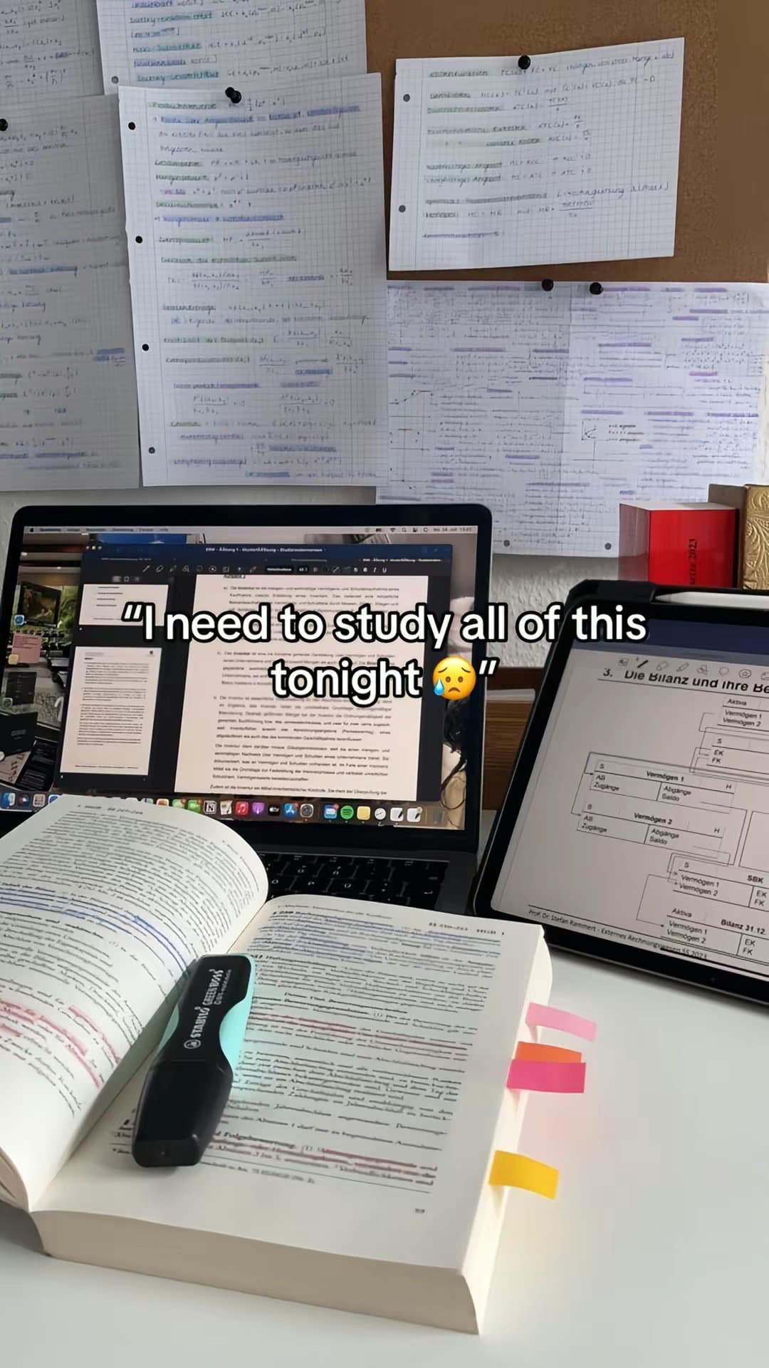 "I need to study all of this tonight😥"