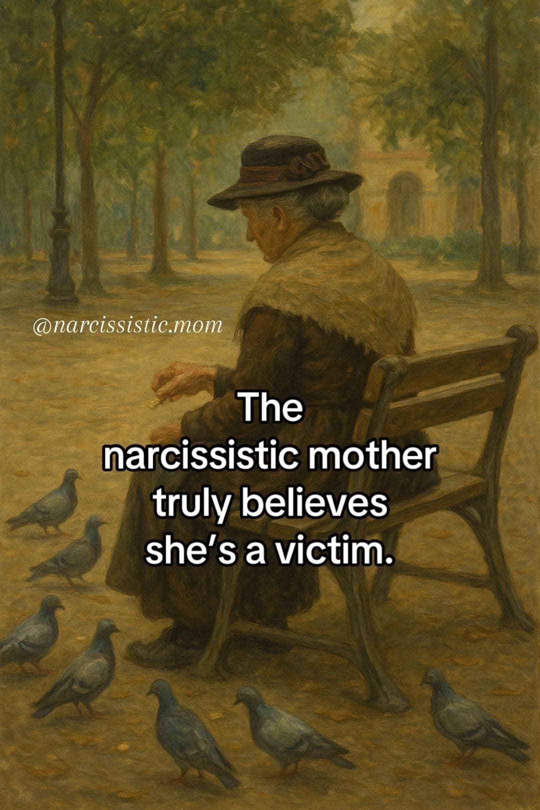 The
narcissistic mother
truly believes
she's a victim.