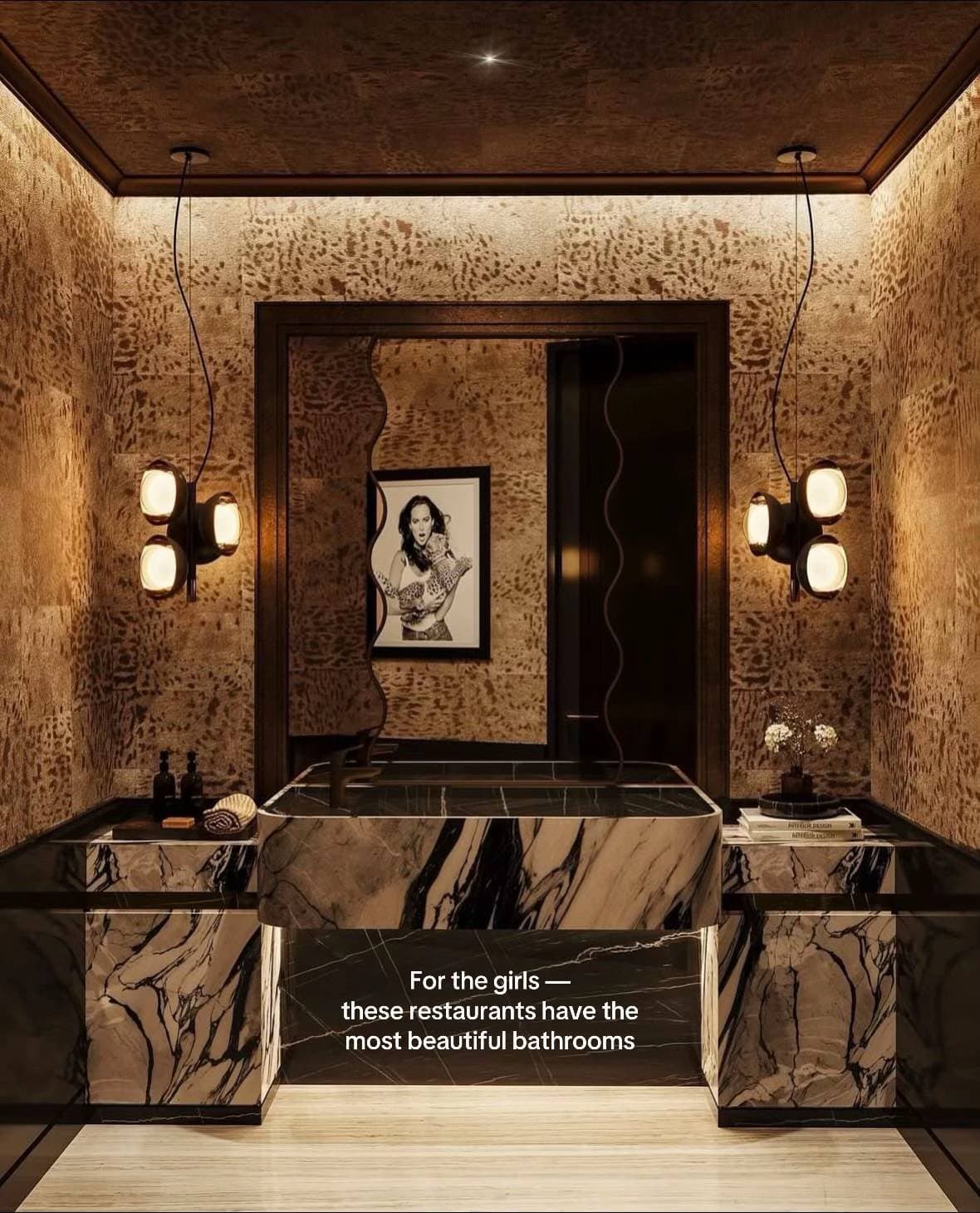 For the girls β
these restaurants have the
most beautiful bathrooms